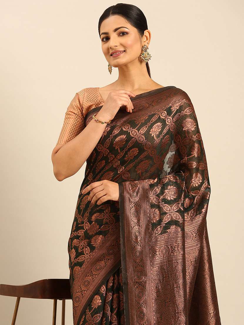 women self design banarasi saree with blouse - 21500008 -  Standard Image - 3