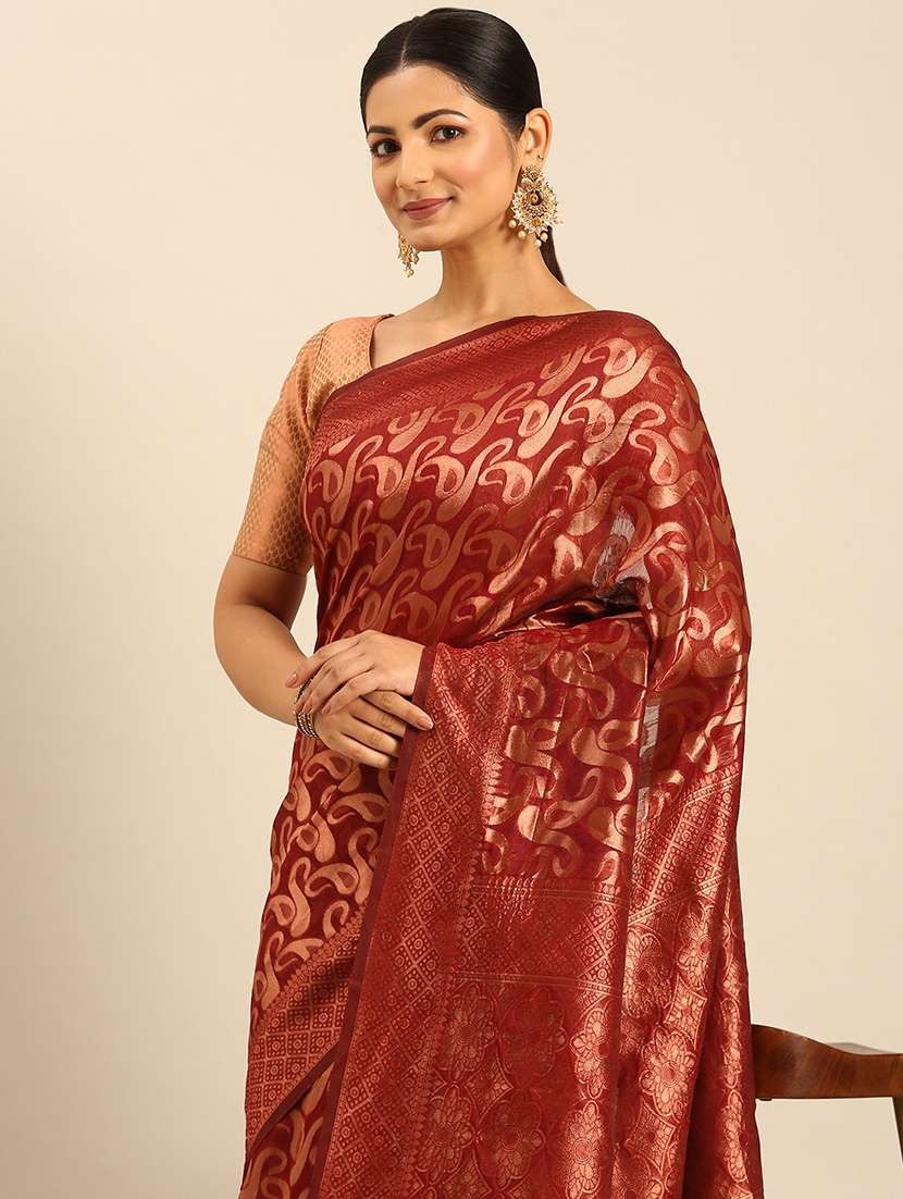 women self design banarasi saree with blouse - 21500012 - Standard Image - 3