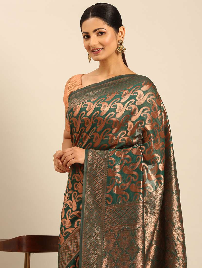women self design banarasi saree with blouse - 21500014 - Standard Image - 3