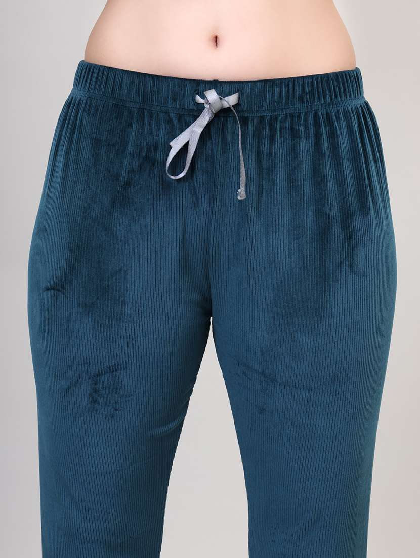 women hooded solid pyjama nightwear set - 21500059 -  Standard Image - 5