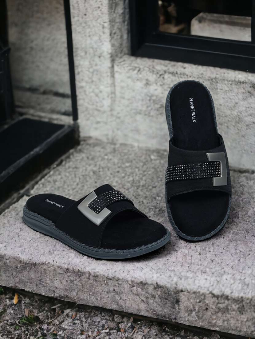 black suede slip on sandals - 21500368 - Zoom Image - 0
