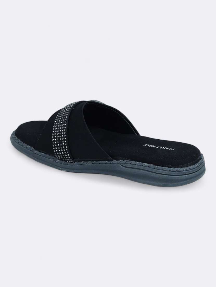 black suede slip on sandals - 21500368 - Standard Image - 3