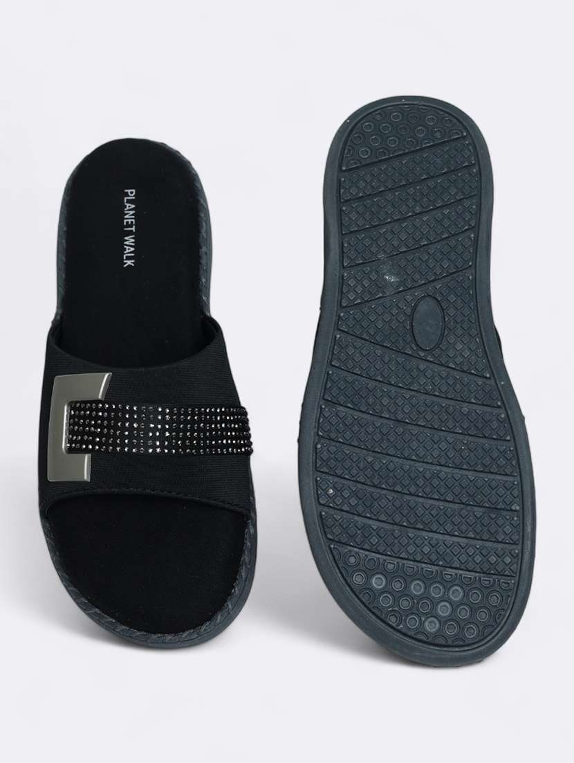 black suede slip on sandals - 21500368 - Standard Image - 5