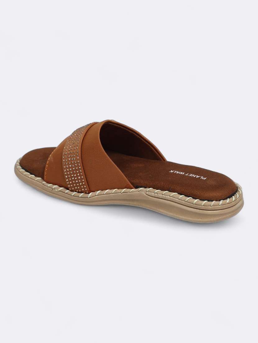 brown suede slip on sandals - 21500369 - Standard Image - 3