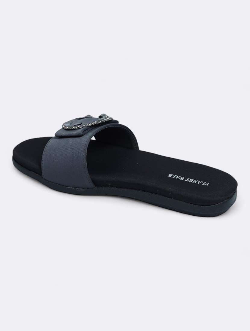 grey synthetic slip on sandals - 21500376 -  Standard Image - 3