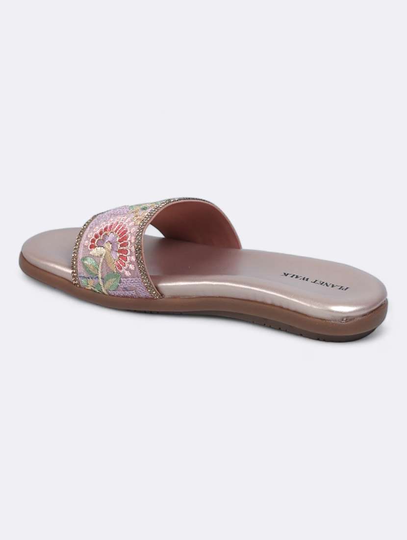 pink synthetic slip on sandals - 21500383 -  Standard Image - 3