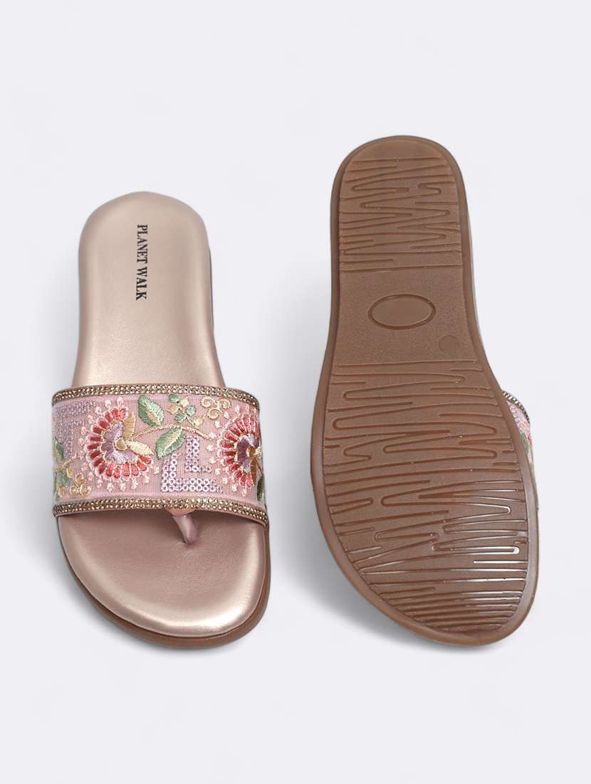 pink synthetic slip on sandals - 21500383 -  Standard Image - 5