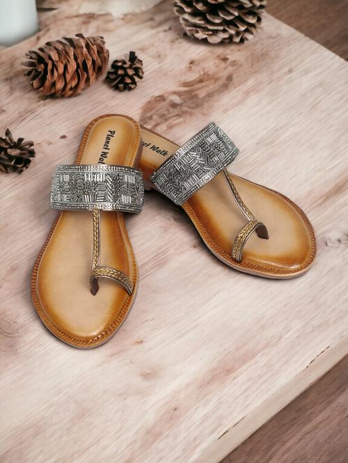 grey synthetic slip on sandals - 21500391 -  Standard Image - 0