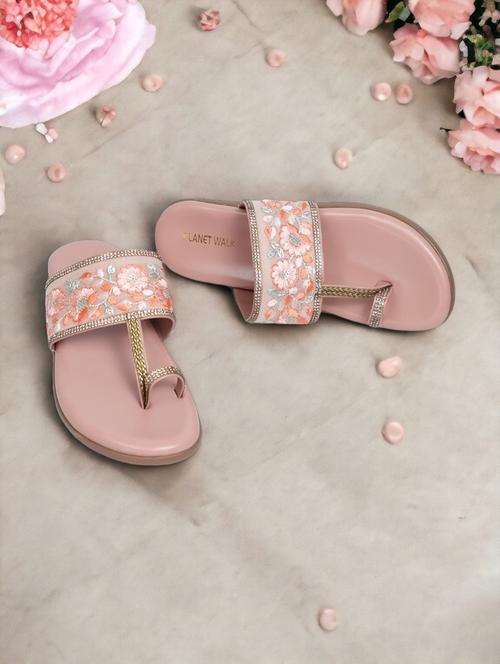 pink synthetic slip on sandals - 21500445 - Standard Image - 0