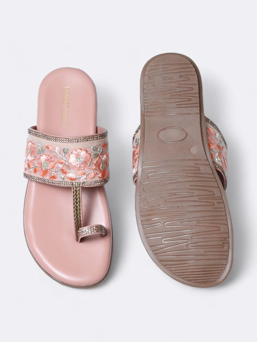 pink synthetic slip on sandals - 21500445 - Standard Image - 5