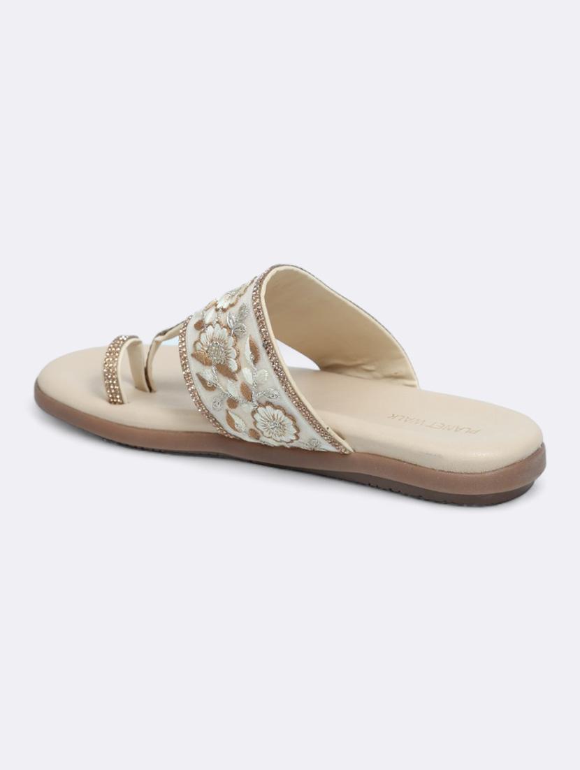 beige synthetic slip on sandals - 21500446 - Standard Image - 3