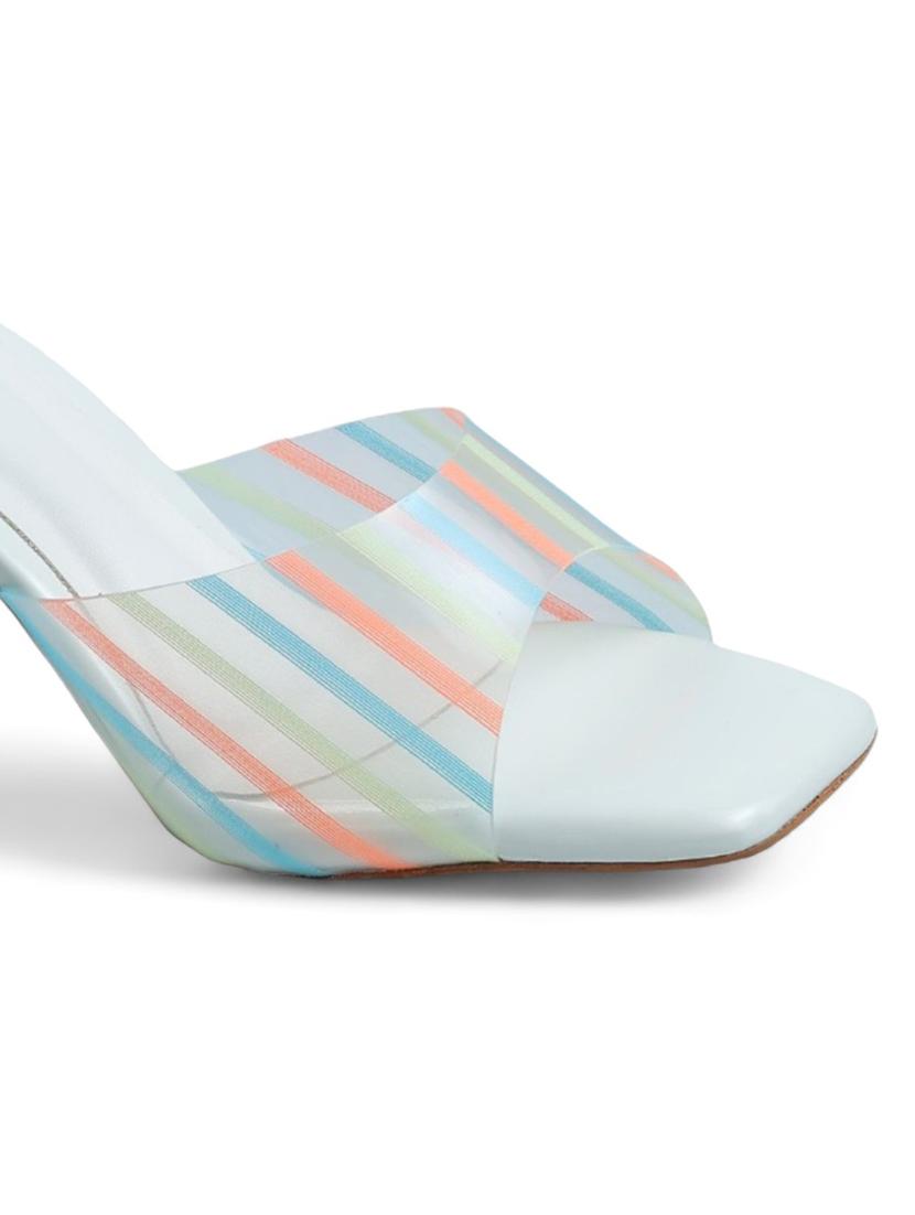 white synthetic slip on sandals - 21500461 - Standard Image - 3