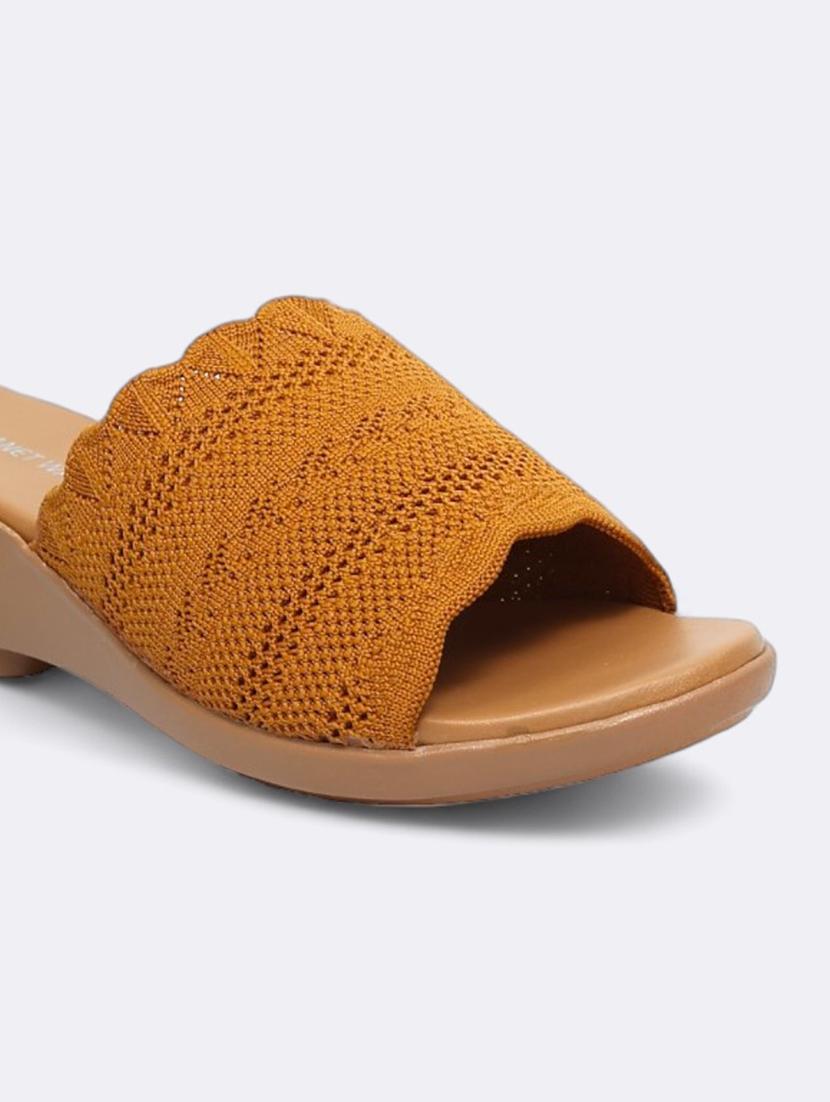 women tan slip on wedge - 21500464 - Standard Image - 3