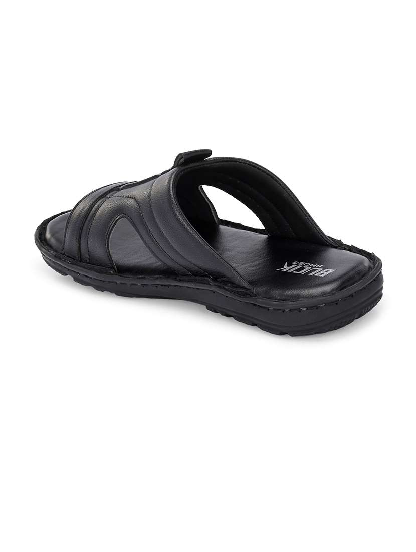 men black slip on sandal - 21500674 -  Standard Image - 3