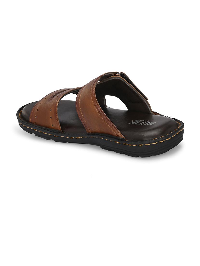 men brown slip on sandal - 21500676 - Standard Image - 3