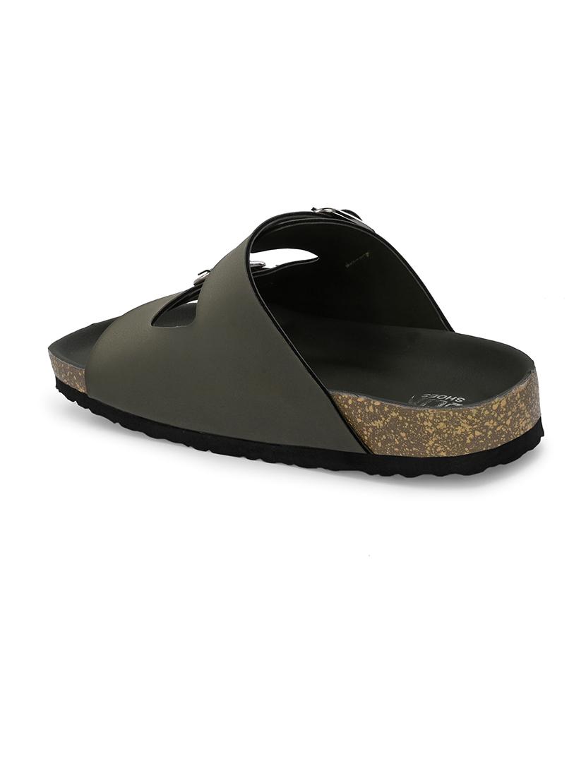 men olive slip on sandal - 21500681 - Standard Image - 3