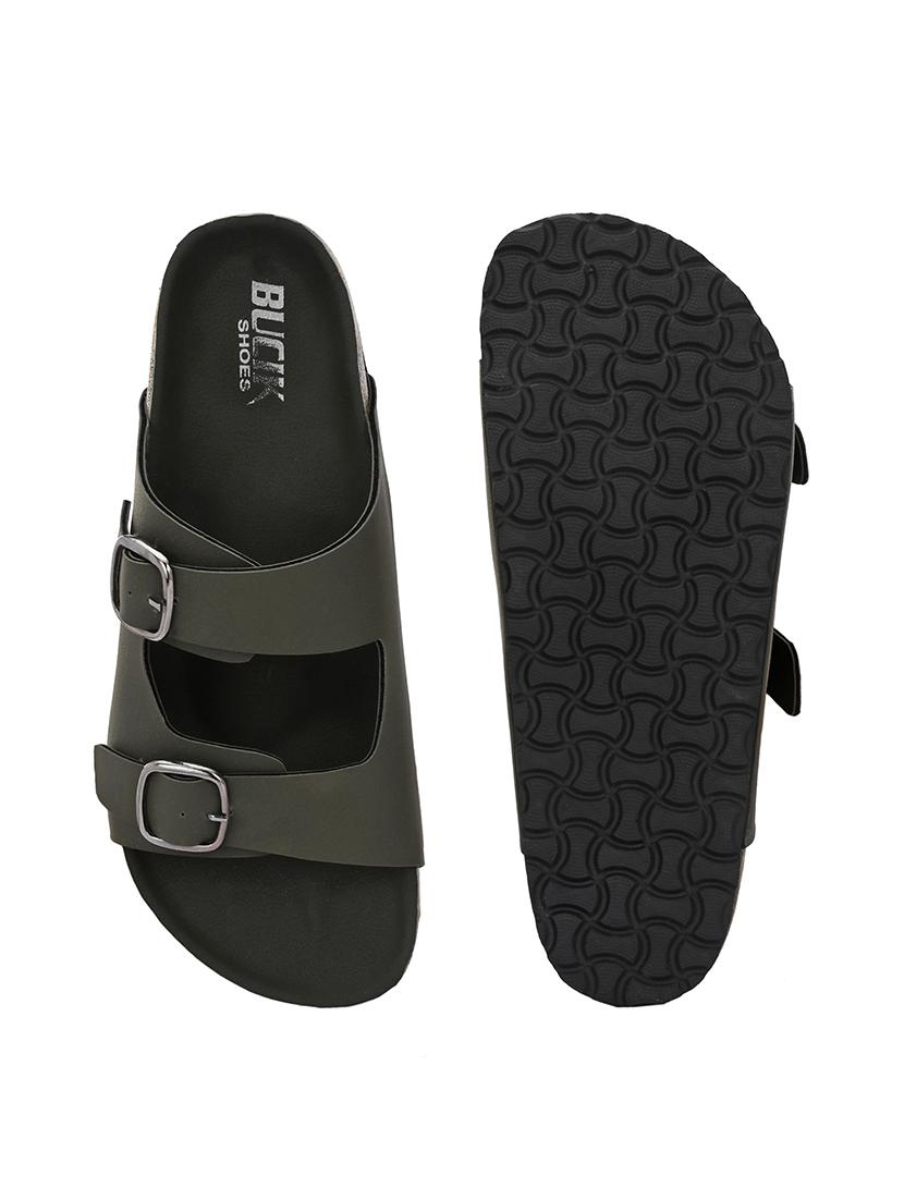 men olive slip on sandal - 21500681 - Standard Image - 5