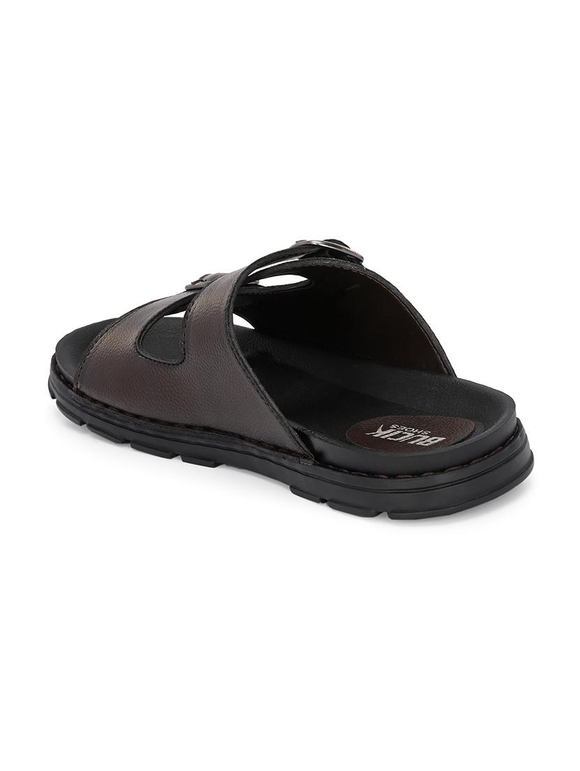 men brown slip on sandal - 21500683 - Standard Image - 3