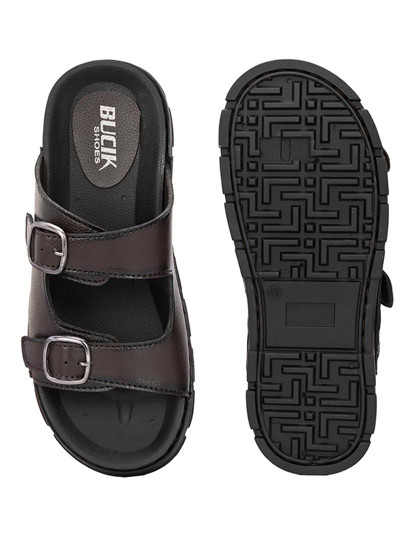 men brown slip on sandal - 21500683 - Standard Image - 5