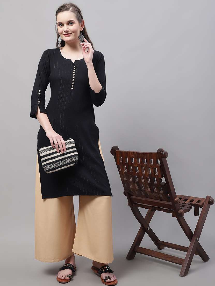 women multicolored solid set of 2 palazzos - 21500698 -  Standard Image - 3