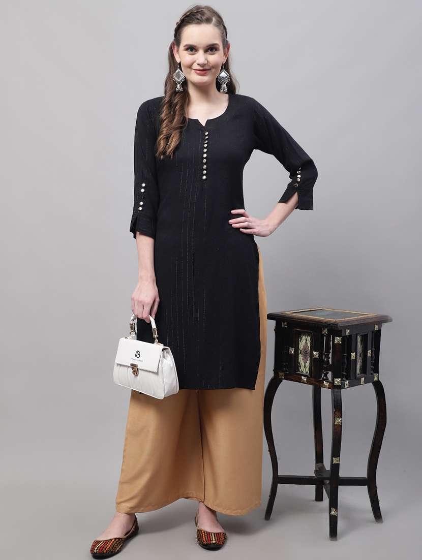 women multicolored solid set of 2 palazzos - 21500703 -  Standard Image - 3