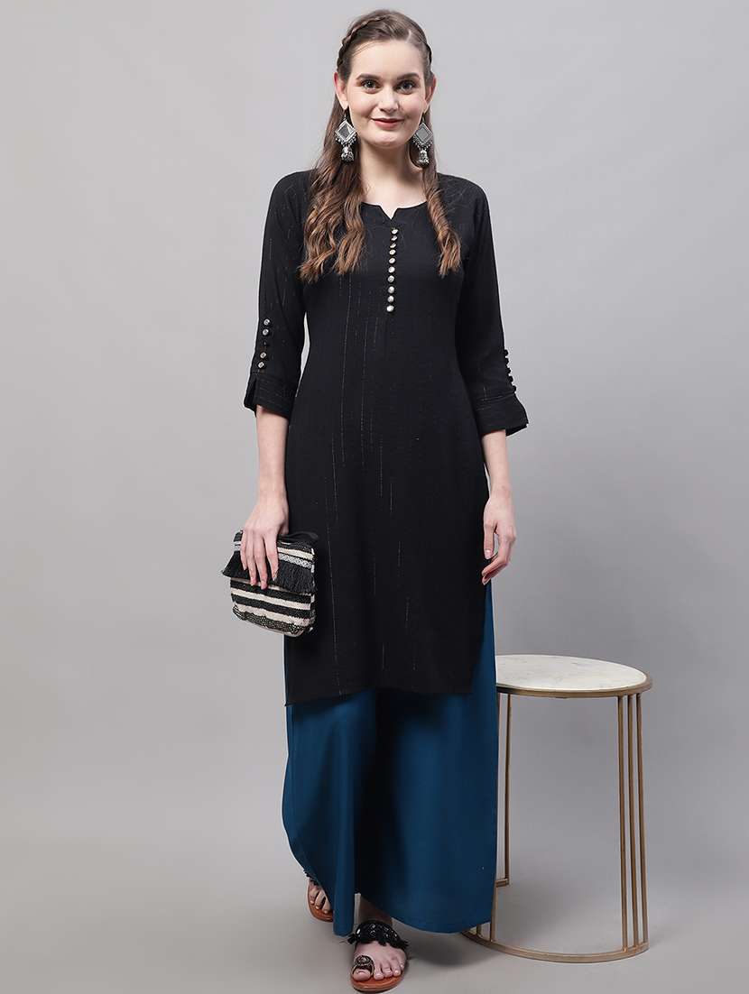 women multicolored solid set of 2 palazzos - 21500705 -  Standard Image - 3