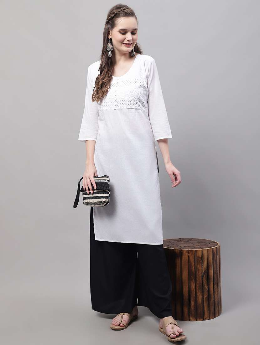 women multicolored solid set of 2 palazzos - 21500727 -  Standard Image - 3