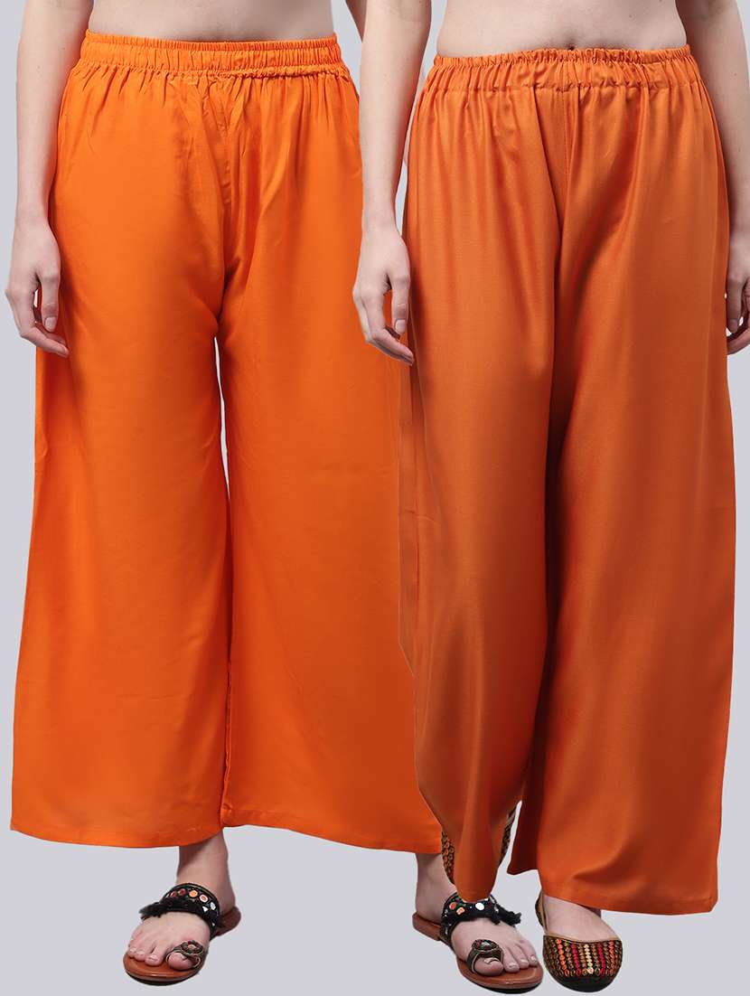 women multicolored solid set of 2 palazzos