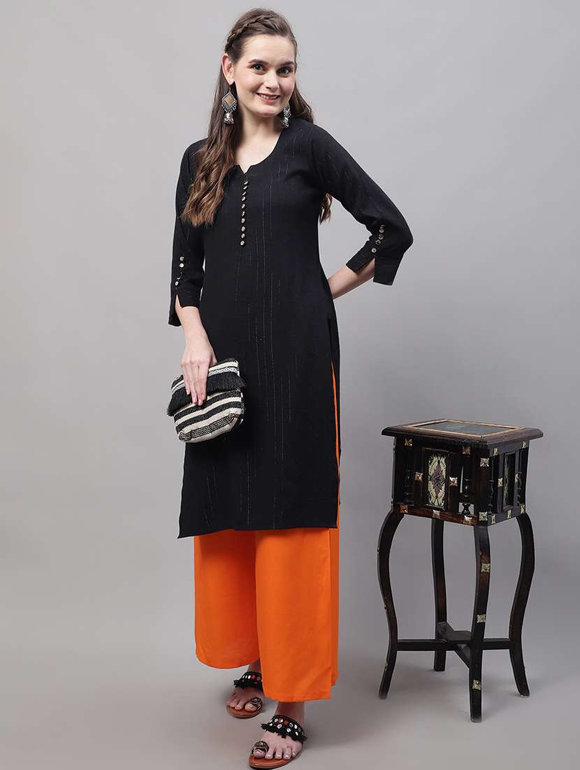 women multicolored solid set of 2 palazzos - 21500740 -  Standard Image - 3