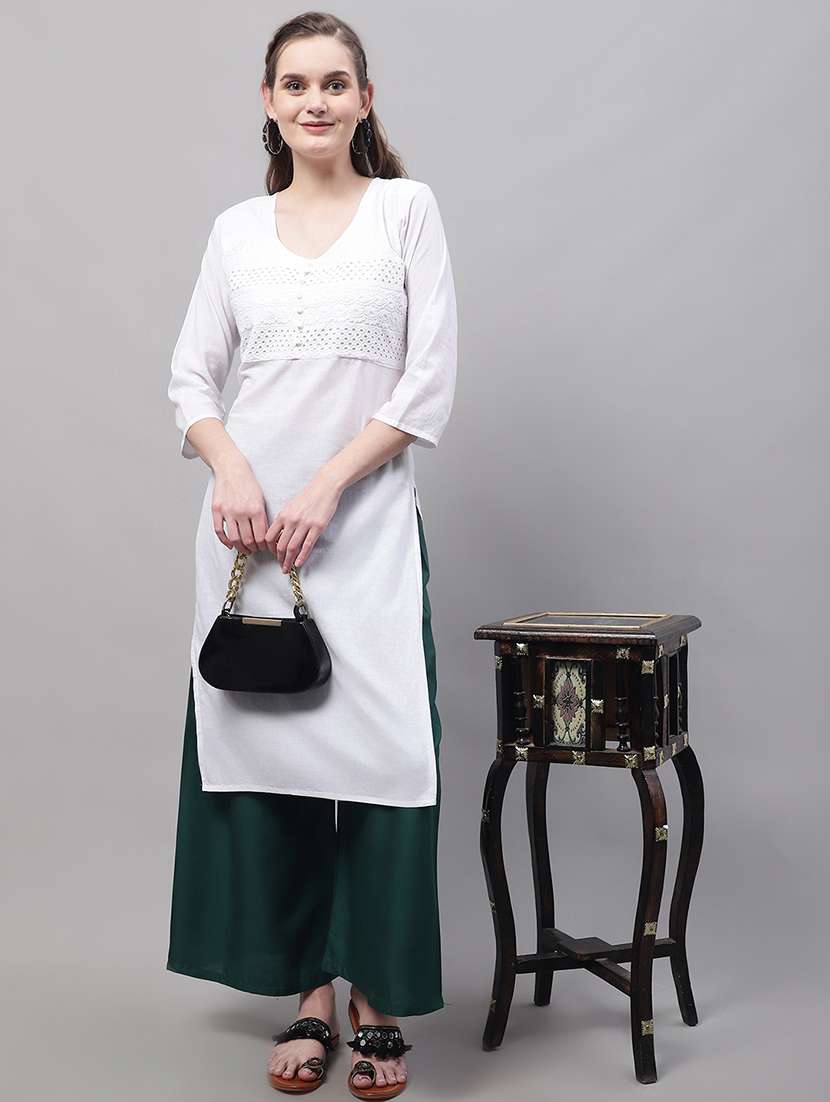 women multicolored solid set of 2 palazzos - 21500758 -  Standard Image - 3