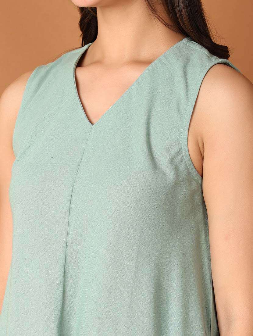 women ai aqua solid a-line kurta - 21500865 -  Standard Image - 5