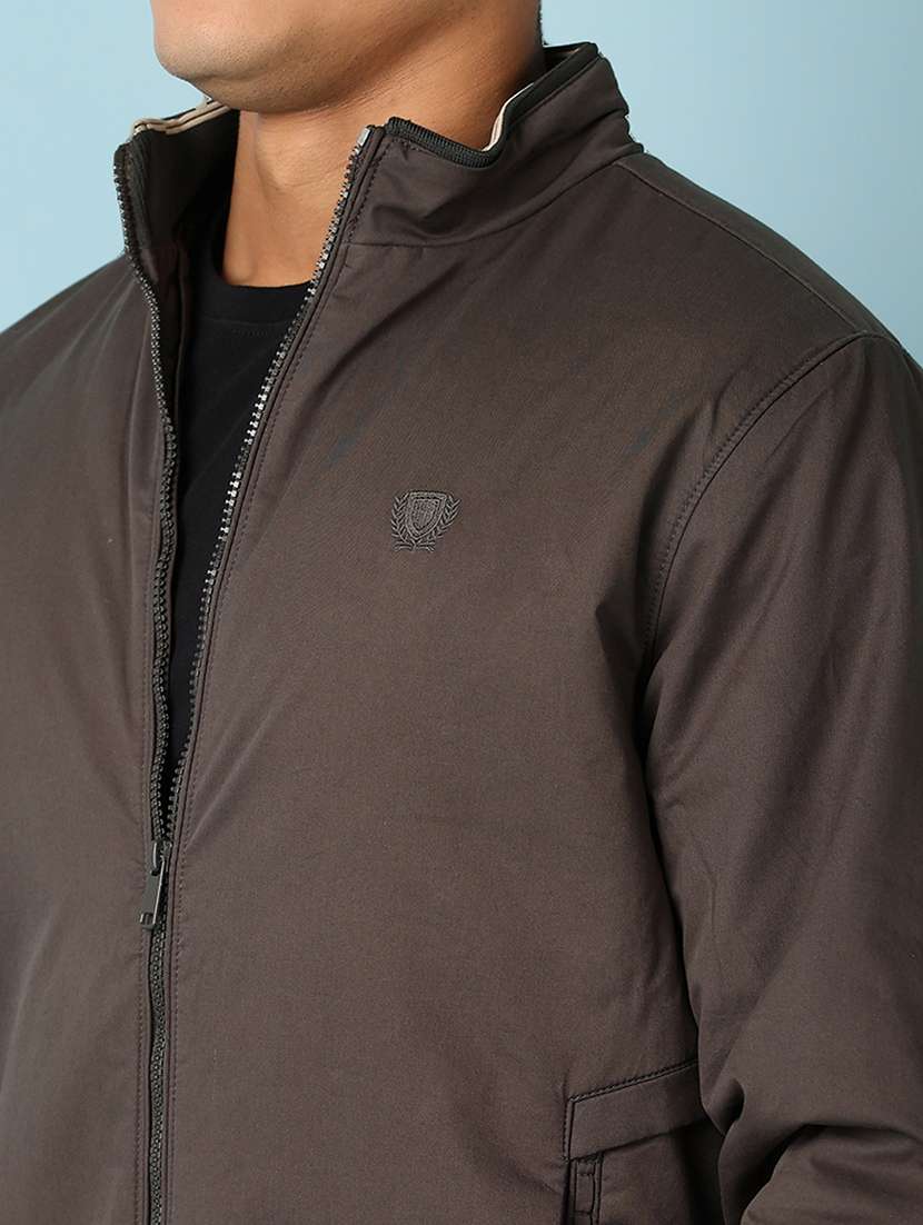 men olive solid bomber jacket - 21500875 -  Standard Image - 5