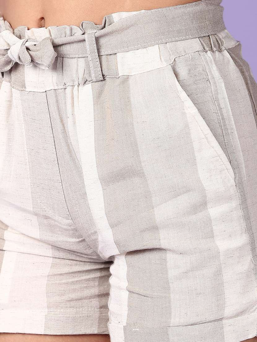 grey cotton regular shorts - 21500914 -  Standard Image - 5