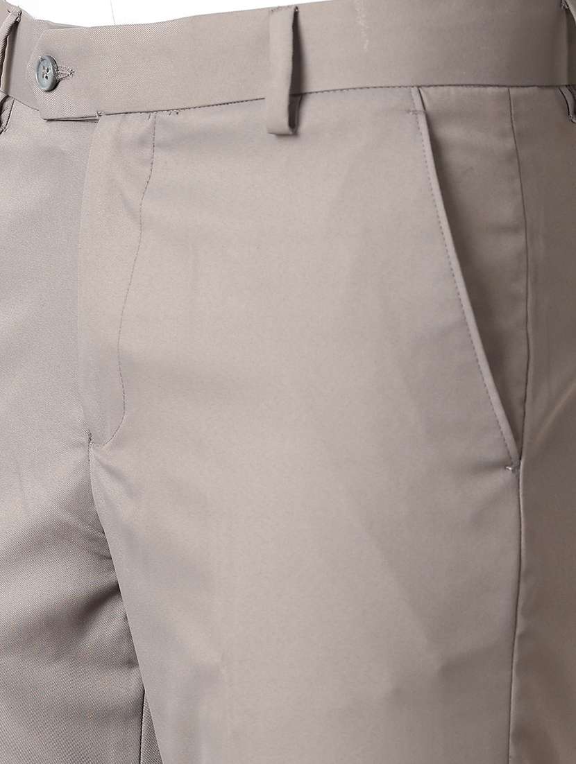 men solid flat front formal trouser - 21500965 -  Standard Image - 5