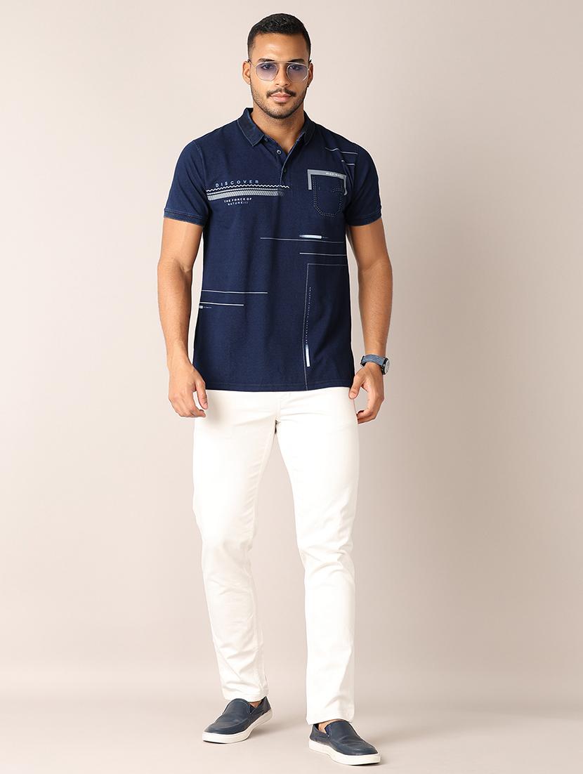 men polo neck front print t-shirt - 21501005 - Standard Image - 3