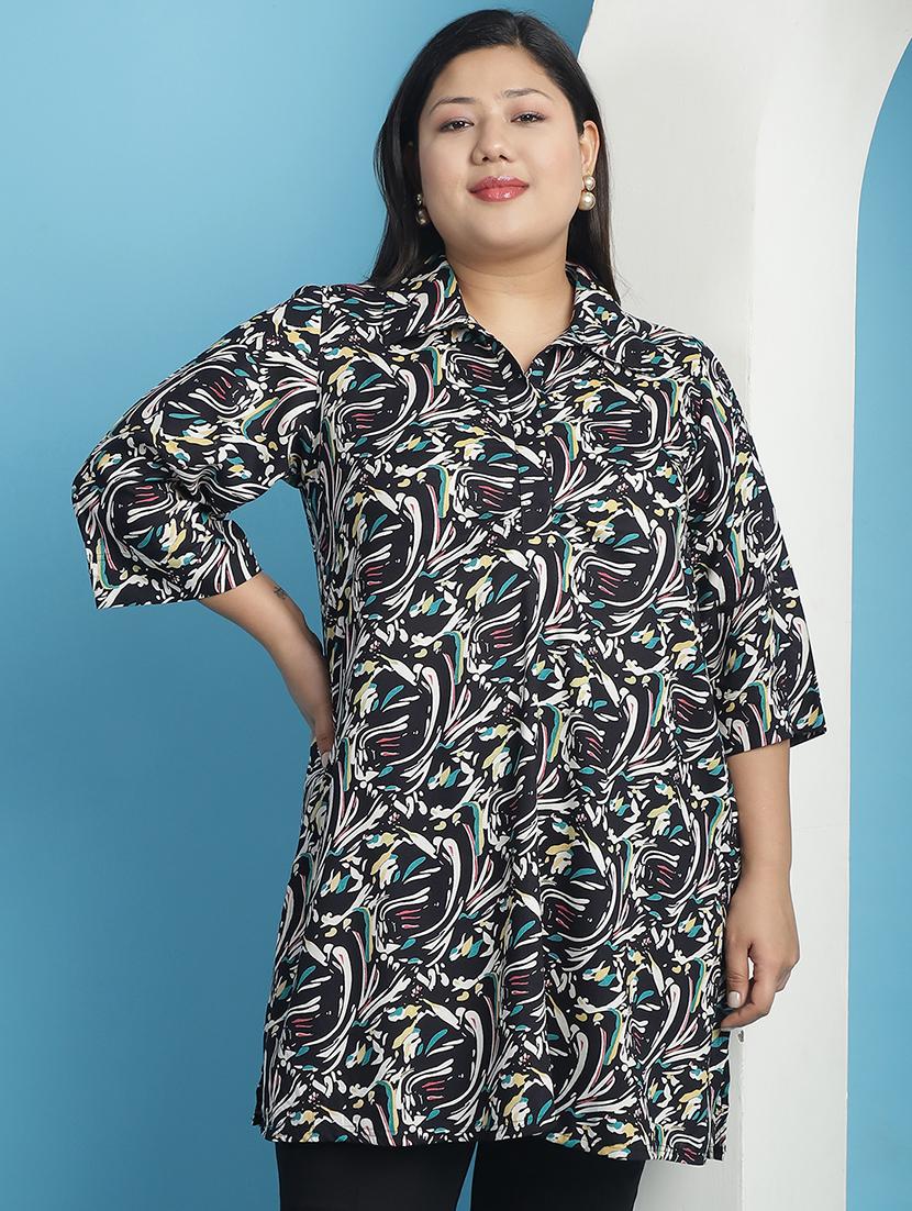 black printed regular top - 21501070 - Zoom Image - 0