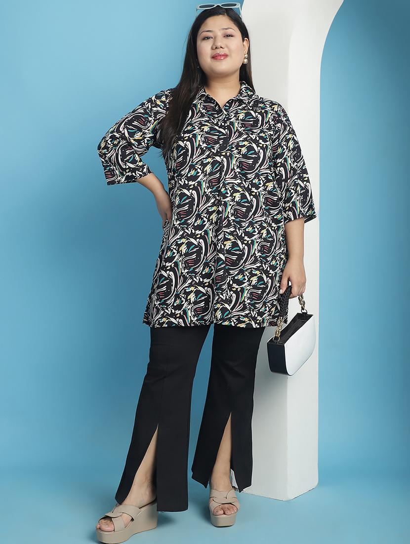 black printed regular top - 21501070 - Standard Image - 3