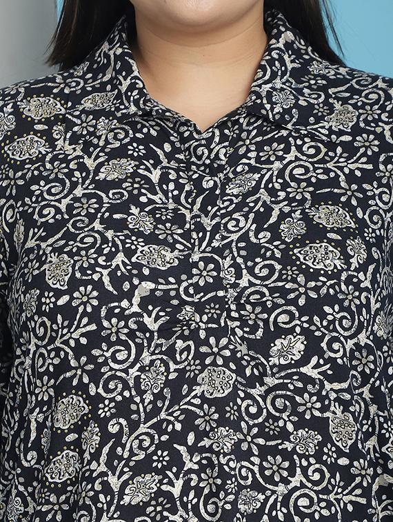 black printed regular top - 21501071 - Standard Image - 3