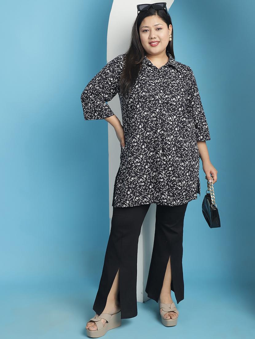 black floral printed regular top - 21501073 - Standard Image - 3