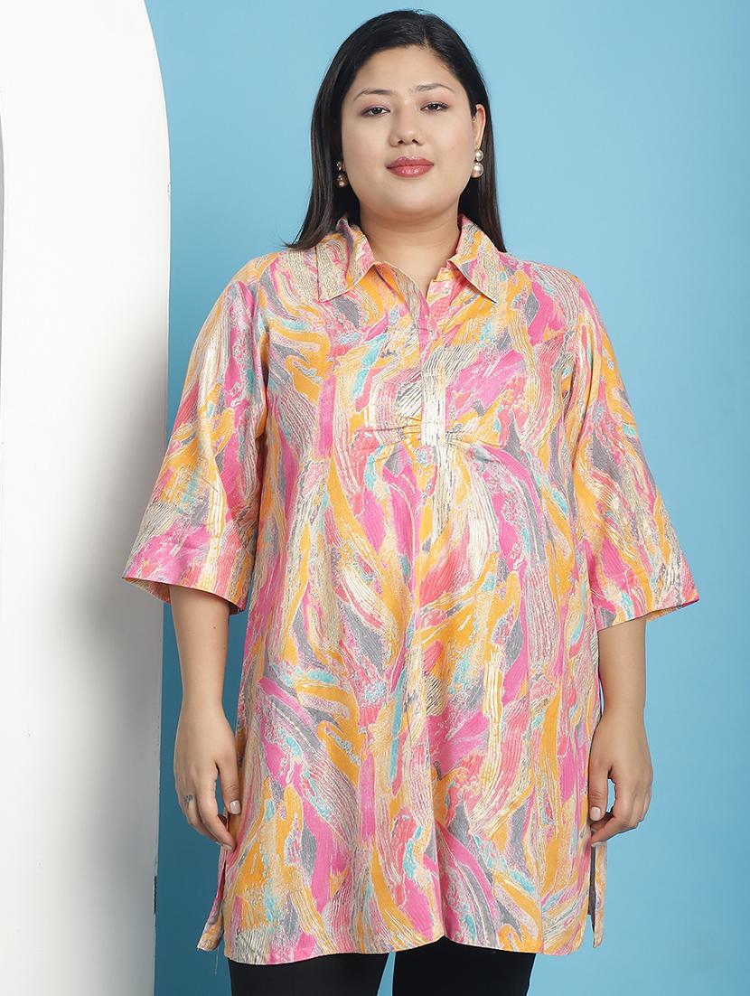 pink printed regular top - 21501082 -  Zoom Image - 0