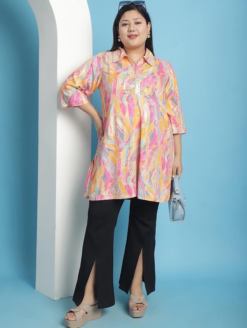pink printed regular top - 21501082 - Standard Image - 3
