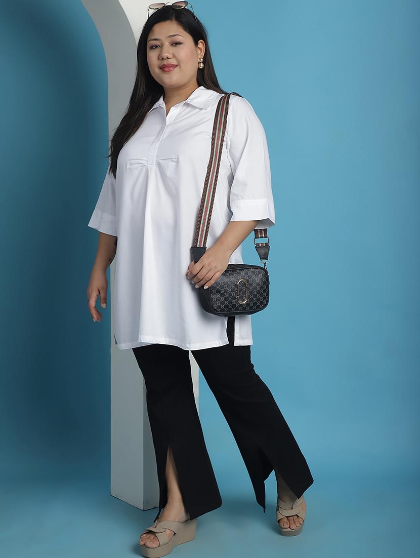 white solid regular top - 21501087 - Standard Image - 3