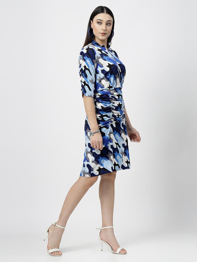 royal blue poly crepe bodycon dress - 21501111 - Standard Image - 3