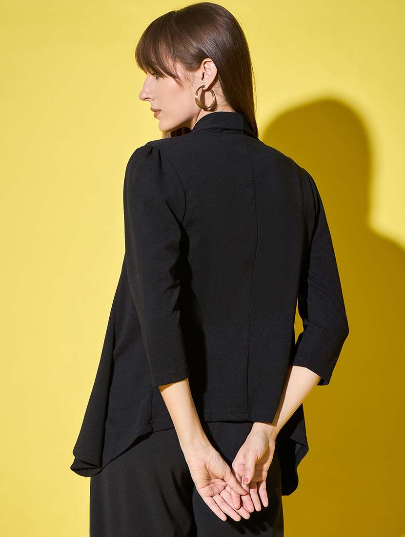 black solid formal blazer - 21501177 -  Standard Image - 3