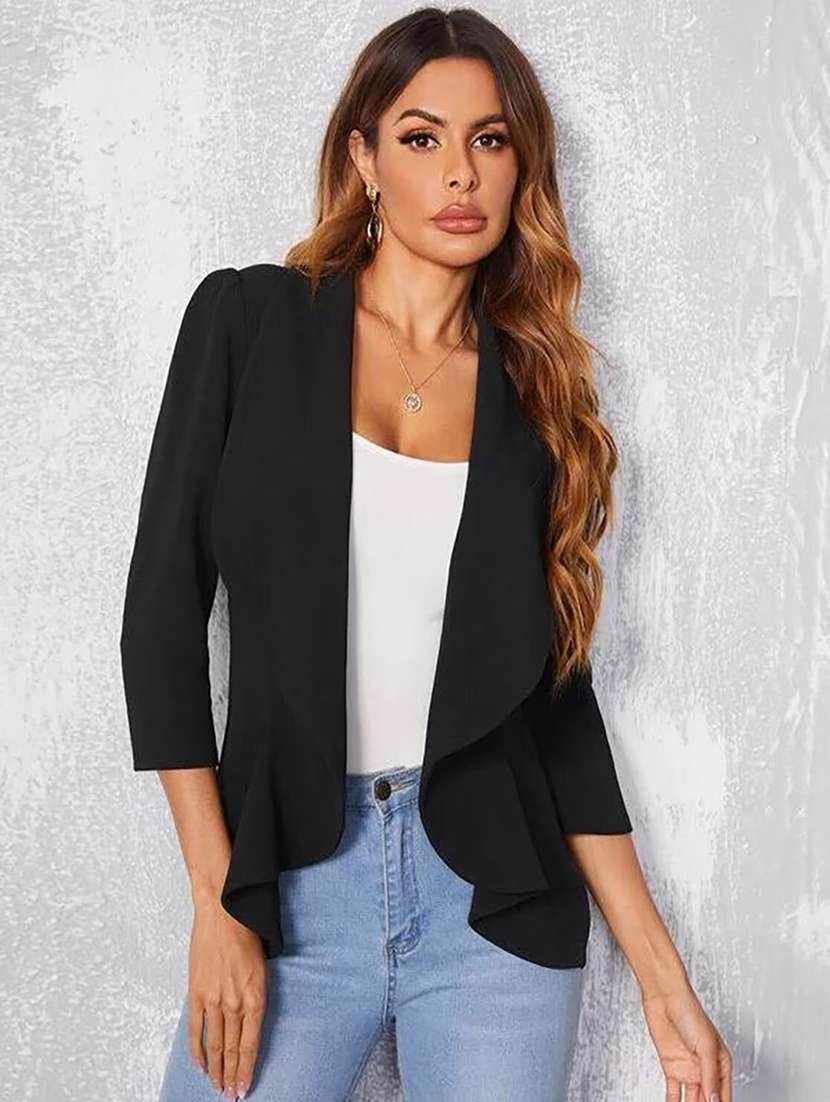 black solid formal blazer