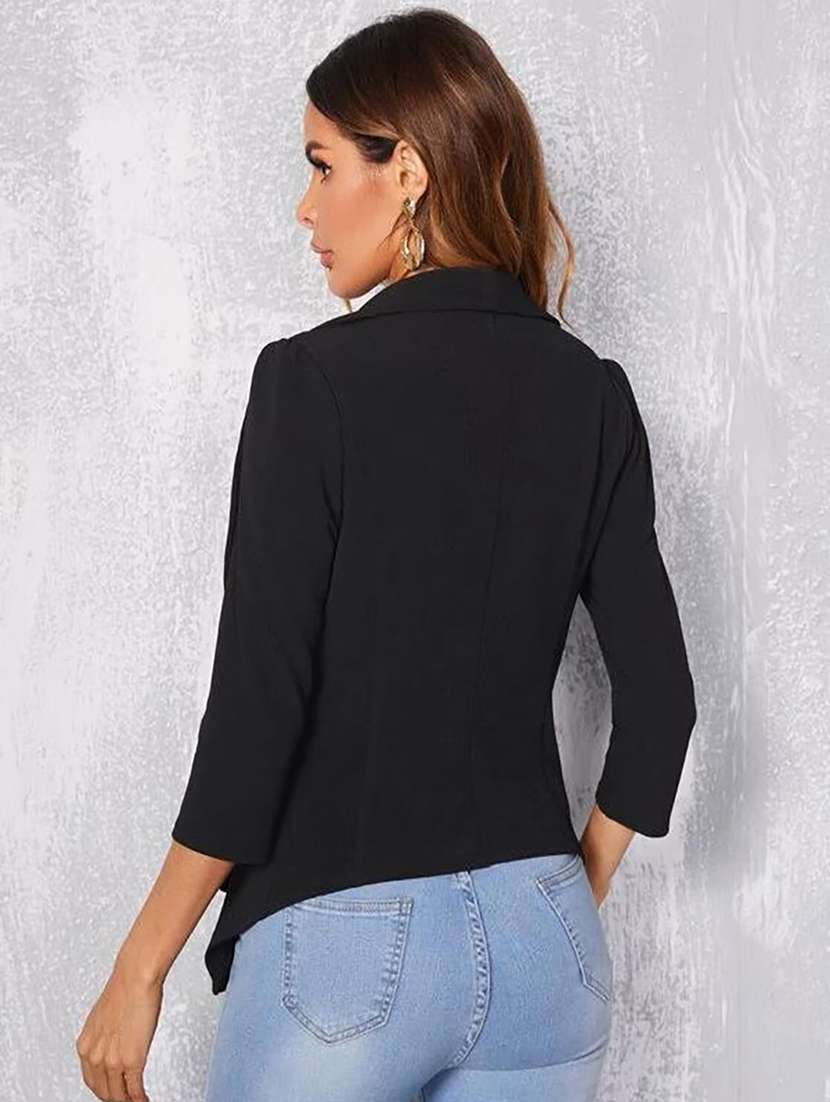 black solid formal blazer - 21501178 -  Standard Image - 3