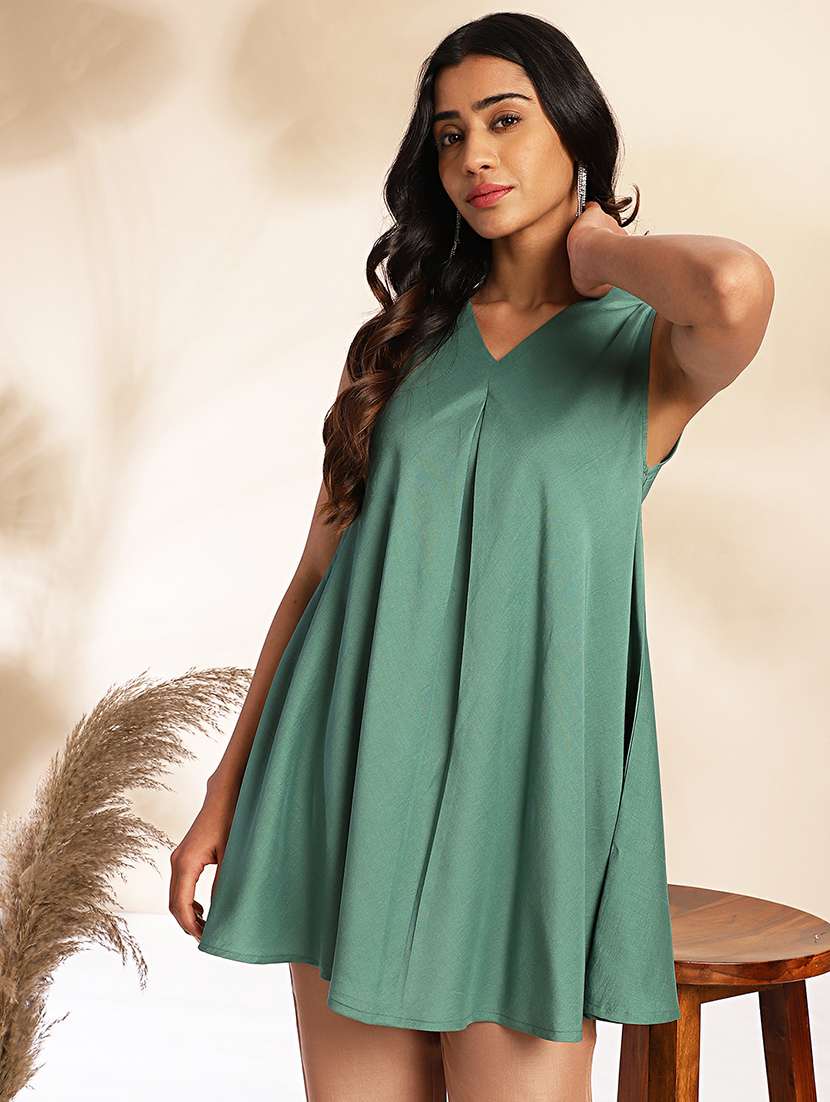 women solid sleeveless top pant set - 21501471 -  Standard Image - 5