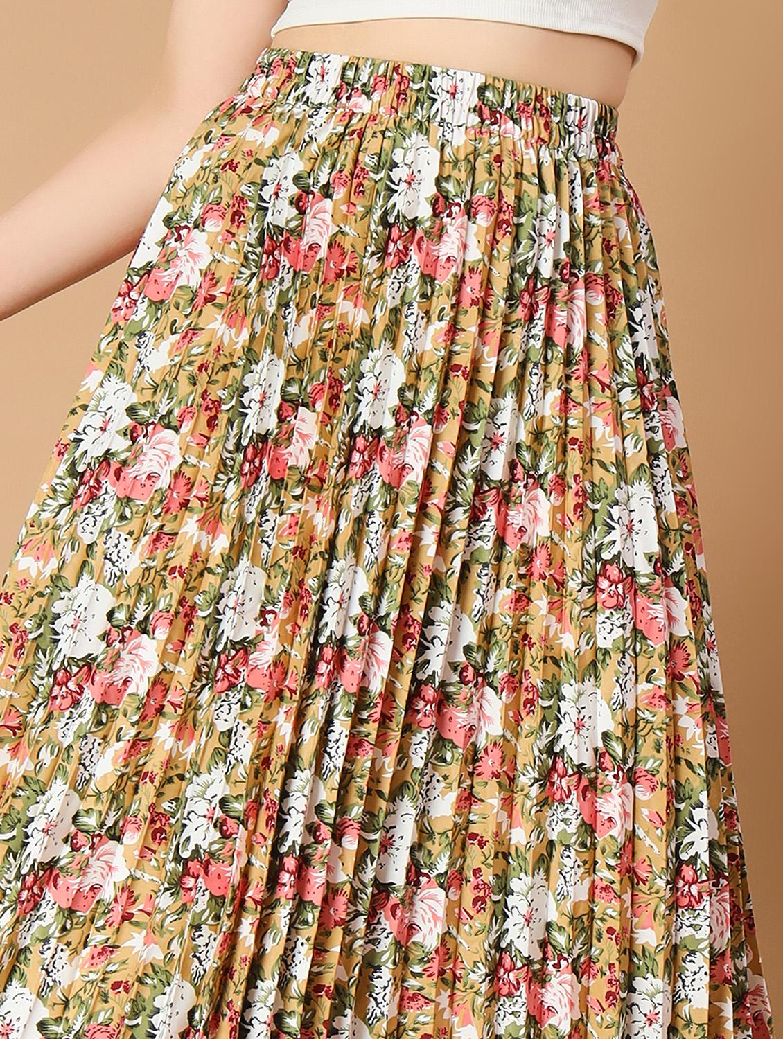 women mid-rise printed pleated skirt - 21501478 - Standard Image - 5