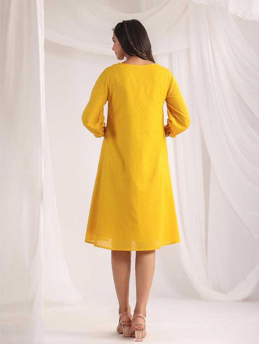 yellow self-designed a-line dress - 21501487 - Standard Image - 3