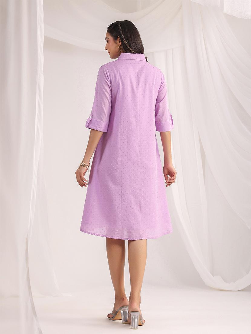 lavender self-designed a-line dress - 21501488 - Standard Image - 3